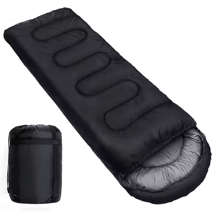 Sleeping Bag - best of performance offroad equipment to sleep well and get packed in small bag - opened view with bag